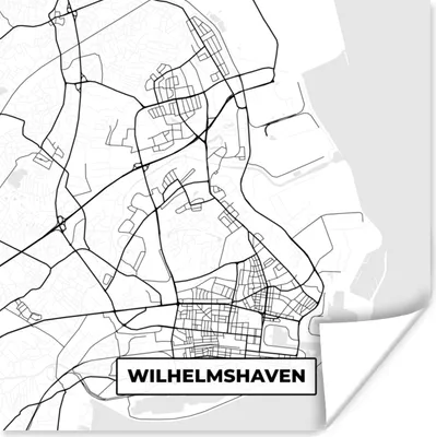 Produktbild von MuchoWow® Poster Wilhemshaven - Karte - Stadtplan 30x30 cm - Wandposter - Printing