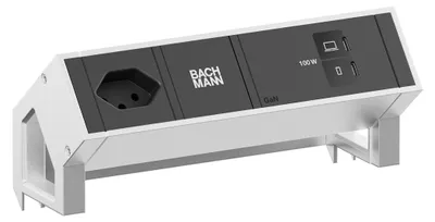 Zdjęcie produktu dla Bachmann BM0023892, Typu E, 2 x gniazdo sieciowe, 100 W, 86 mm, 207 mm, 88 mm