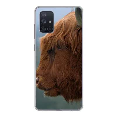 Produktbild von MuchoWow® Handyhülle Schutzhülle Hülle für Samsung Galaxy A51 Schottische Highlander - Tiere - Nebel Silikon Softcase Handy Hülle - Schutzabdeckung