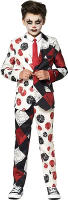 Produktbild von Clown Partyanzug Karneval Faschingskostüm Kinder - für Halloween Kindergröße: 98-116