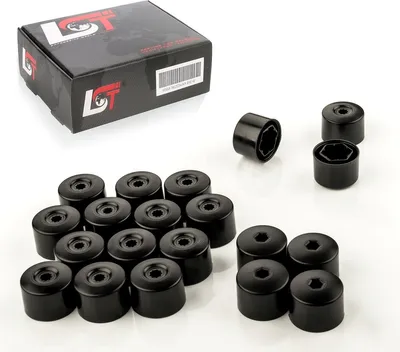 Produktbild von 20x Radschrauben Abdeckkappen 17 mm schwarz diebstahlhemmend für SEAT