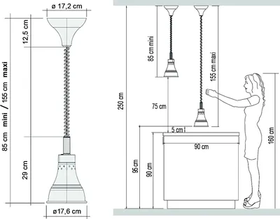 Produktbild von Wärmelampe höhenverstellbar zum Warmhalten von Speisen / Heiz-Lampe