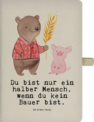 Produktbild von Mr. & Mrs. Panda Tagebuch Bauer Herz - Transparent - Geschenk, Agronom, Lustig, Spruch, Kladde, Witzig, Skizzenheft, Bauernhof, notizbuch, Journal, Skizzenbuch
