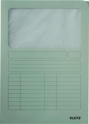 Immagine prodotto di Cartella pieghevole Leitz A4, con finestra, cartone Manilla, 160 g/m2, verde chiaro