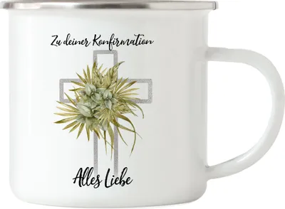 Produktbild von Zu Deiner Konfirmation Alles Liebe Emaille Tasse Konfirmation Kirche Geschenk Glaube
