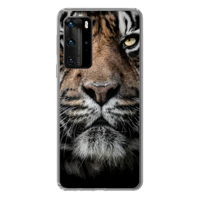 Produktbild von MuchoWow® Handyhülle Schutzhülle Hülle für Huawei P40 Pro Tiger - Nahaufnahme - Tier Silikon Softcase Handy Hülle - Schutz