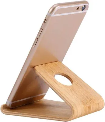 Produktbild von Mobiler Hölzerne Bürotischtelefonhalter - Universeller Hölzerne Bürotischtelefonstütze - Bürotischtelefonhalter Hölzer - Bürotischtabletstütze Hölzer - Desktop Dock Cradle Für Ipad Und Alle Handys