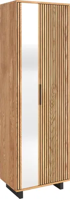 Produktbild von Garderobenschrank - Eiche teilmassiv - 70 x 196 cm - 2 Türen - mit Spiegel