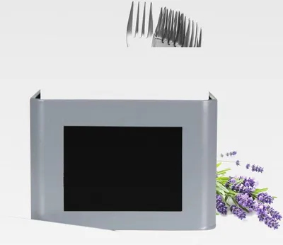 Produktbild von Besteckkorb aus Metall mit Serviettenhalter Besteckbehälter Besteckkasten Küchenutensilienhalter Grau