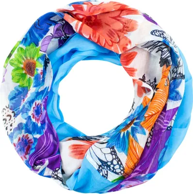 Produktbild von Sunsa Damen Loop Schal. Baumwolle Schlauchschal. Dünn Loopschal mit Blumendesign