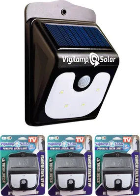Produktbild von Vigilamp® Solar - 3er Set - Solarlampe mit Bewegungssensor, Außen Leuchte, Wandleuchte mit Bewegungssensor & Nachtlicht-Funktion, Sonnenenergie, 21 lm (Solarlampe Bewegungsmelder), Aus der TV Werbung