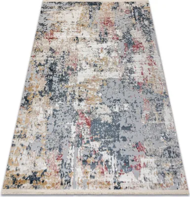 Produktbild von DISTIN 0123A rosa / puder / weiß moderner Teppich - Abstraktion, Vintage, Fransen Mehrfarben 200x290 cm