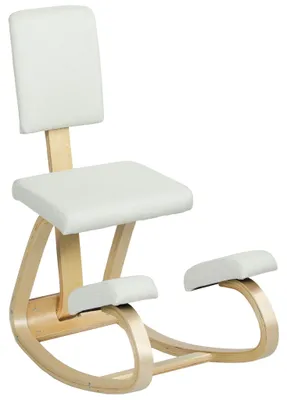Obrázek produktu pro Ergonomická klečící židle, rám z březového dřeva, krémově bílá