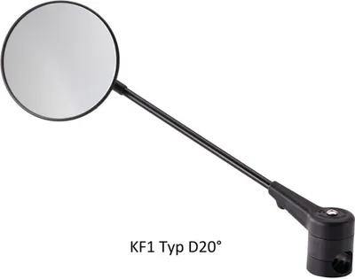 Produktbild von Krampe Fahrradspiegel KF1 Typ D 20° große Außenklemmung schwarz