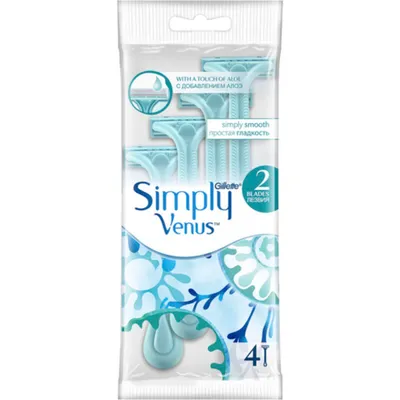 Zdjęcie produktu dla Gillette Simply Venus, Jednorazowe maszynki do golenia dla kobiet, 4 sztuki