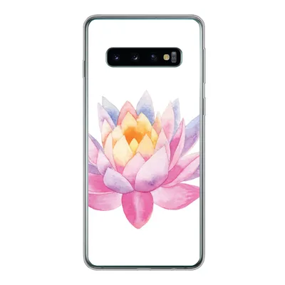 Produktbild von MuchoWow® Handyhülle Schutzhülle Hülle für Samsung Galaxy S10 Aquarell - Blume - Seerose Silikon Softcase Handy Hülle - Handytasche