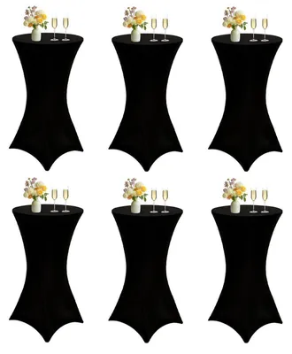 Productafbeelding van Tafelhoezen, set van 6, zwart, 70x110 cm, stretchstof (Elasthan)