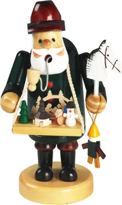 Produktbild von Kaladia Räucherfigur aus Holz mit Bauchladen - Souvenirhändler - für Räucherkerzen Größe M - ca. 9,5x8,5x18,5 cm