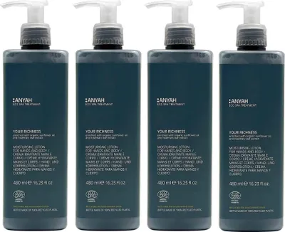 Obrázok produktu pre Anyah Hydratačný krém na ruky a telo so slnečnicovým olejom a extraktom z rozmarínu - Ekologický certifikát - Vyrobené v Taliansku - 4x480 ml