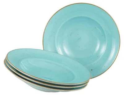 Obrázok produktu pre CreaTable, 34046, Vintage Nature Aqua, tanier na cestoviny, 4 ks, porcelán