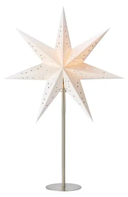 Produktbild von Tischlampe Stern Snow 230 V Papier Ø 45 cm weiß-satin-nickel