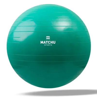 Produktbild von Matchu Sports Gymnastikball (65 cm Grün Anti-Burst) mit Luftpumpe, Sitzball Büro, Yogaball, Fitnesball, Pilatesball, Pezziball, Sport Ball