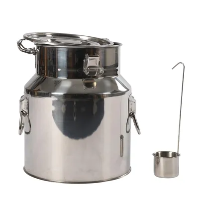 Produktbild von 14L Milchbehälter Edelstahl Milchkrug Milchkanne Transportkanne für Suppe