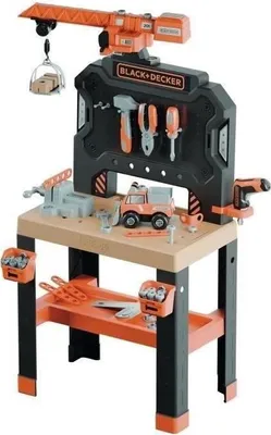 Image de Établi Bricolo Builder Black+Decker, 87 Accessoires, Matière Recyclée, A Partir de 3 Ans, Fabrication Française