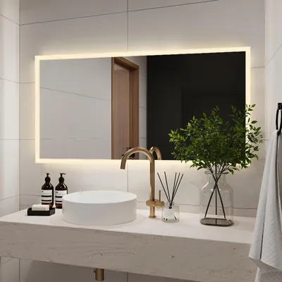 Produktbild von Heilmetz LED Badspiegel 120 x 60 cm, Badezimmerspiegel mit Beleuchtung, Antibeschlag, 3000K / 6500K, Memory Funktion, Wandspiegel