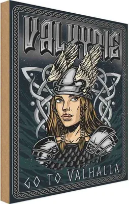 Produktbild von vianmo Holzschild 30x20 cm Valkyrie go to Valhalla Wiking Dekoration
