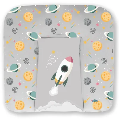 Produktbild von Kikido weiche Wickelauflage 70x75 cm - Baby Wickelunterlage - Wasserdicht, abwaschbar und pflegeleicht - Raumfähre