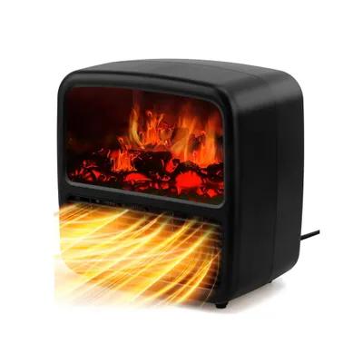 Obrázok produktu pre BEAUTYOVO N6 Keramický ohrievač s ventilátorom 1500 W, ohrievač s efektom plameňa, ochrana proti prehriatiu a nakloneniu, úspora energie