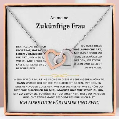 Produktbild von Verbundene-Herzen-Halskette für Frauen - An meine zukünftige Frau - DIANA_HEARTS