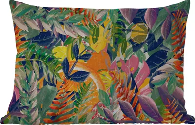 Produktbild von MuchoWow® Outdoor Kissen - Blumen - Dschungel - Tropisch - 60x40 cm - Wetterfest - Lounge Kissen - Zierkissen - Kissen für Innenräume