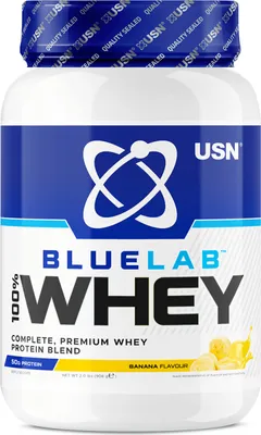 Produktbild von USN Blue Lab Whey (908g) Banana - Eiweiße - Molkenprotein-Mischung