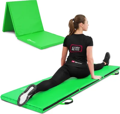 Produktbild von Hop-Sport Turnmatte klappbar Weichbodenmatte Klappbar für zuhause Fitnessmatte Gymnastikmatte - Weich 5cm HS-065FM Grün