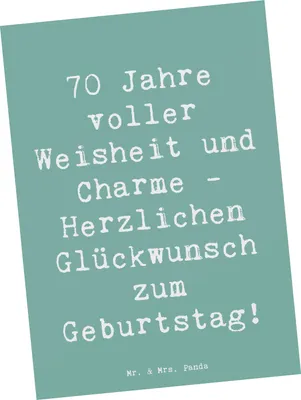 Produktbild von Mr. & Mrs. Panda Ansichtskarte Spruch 70. Geburtstag - Meeresbrise - Geschenk, Ansichtskarten, besondere Anlässe, Postkarten, Sprüche zum, Postkarte, Geburtstagsgeschenk