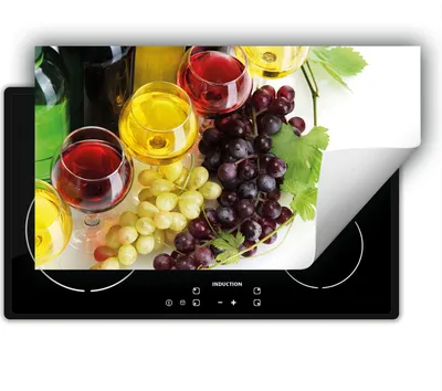 Produktbild von DarHaus Herdabdeckplatte 90x52 cm Anti Rutsch Matte Aufrollbar, bunt - Wein