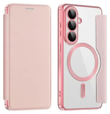 Immagine prodotto di Custodia MagSafe per Samsung Galaxy S26 5G in Pelle finta con protezione RFID, rosa