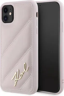 Produktbild von Karl Lagerfeld Diagonal Quilted Script - iPhone 11 Hülle (Pink)
