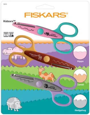 Produktbild von Fiskars Kidzors Kinder-Dekorscheren Zootiere 3 Stück