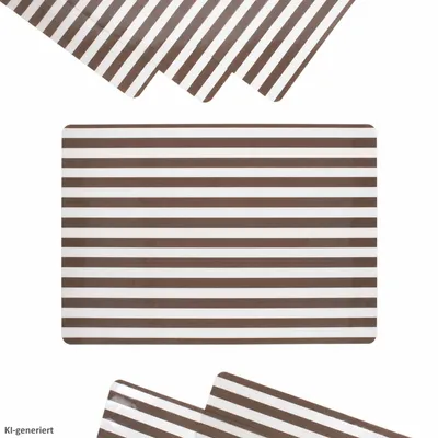 Immagine prodotto di 6 tovagliette trasparenti marroni Cado per tavolo, dimensioni 43x28,5 cm, in PVC, con motivo a righe
