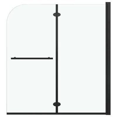 Image de vidaXL Cabine de douche pliante 2 panneaux ESG 120x140 cm noir