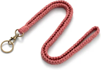 Imagen del producto de Cordón para llavero, largo 47 cm, color rojo, para uso en el trabajo y la escuela