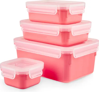 Produktbild von Emsa CLIP & CLOSE Colour Edition Koralle 4er Set (0,2 / 0,55 / 0,8 / 2,2)