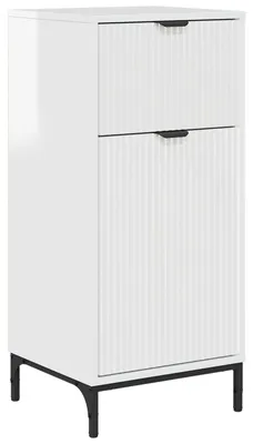 Produktbild von vidaXL Badezimmerschrank mit Speicher Hochglanz Weiß 39,5 x 36 x 88 cm