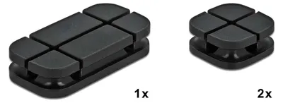Productafbeelding van DELOCK Kabelklemset, 3 stuks, zwart, Kabelhouder, siliconen, zwart
