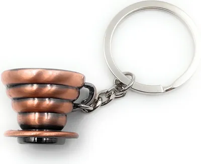 Produktbild von Onwomania Kaffeefilter Brühkaffeefilter Kaffee Schlüsselanhänger Metall Glücksbringer in Alu Geschenkbox, ideal zum Verschenken