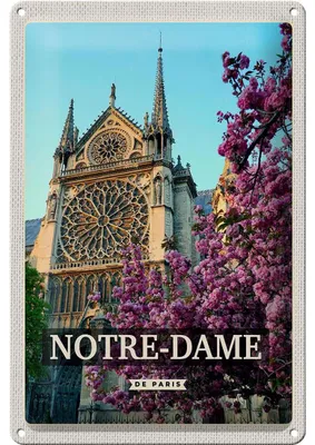 Produktbild von Blechschild Reise 20x30cm Notre-Dame de paris Reiseziel Urlaub