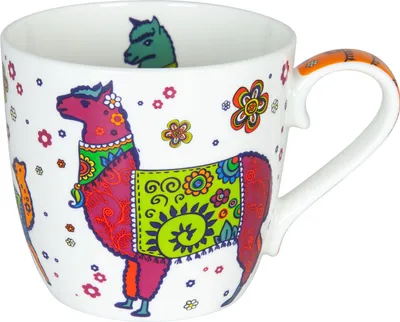 Obrázok produktu pre Könitz Farebné zvieratá Lama hrnček, hrnček na kávu, šálka na kávu, šálka na čaj, porcelán, farebné, 425 ml, 11 2 057 2308